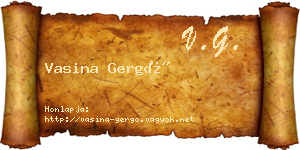 Vasina Gergő névjegykártya